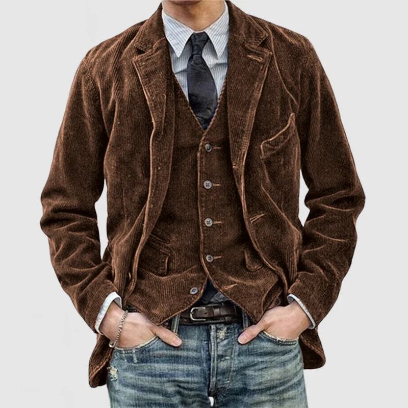 Stilvolle und Bequeme Herbst Vintage Corduroy Blazer und Westen für Männer