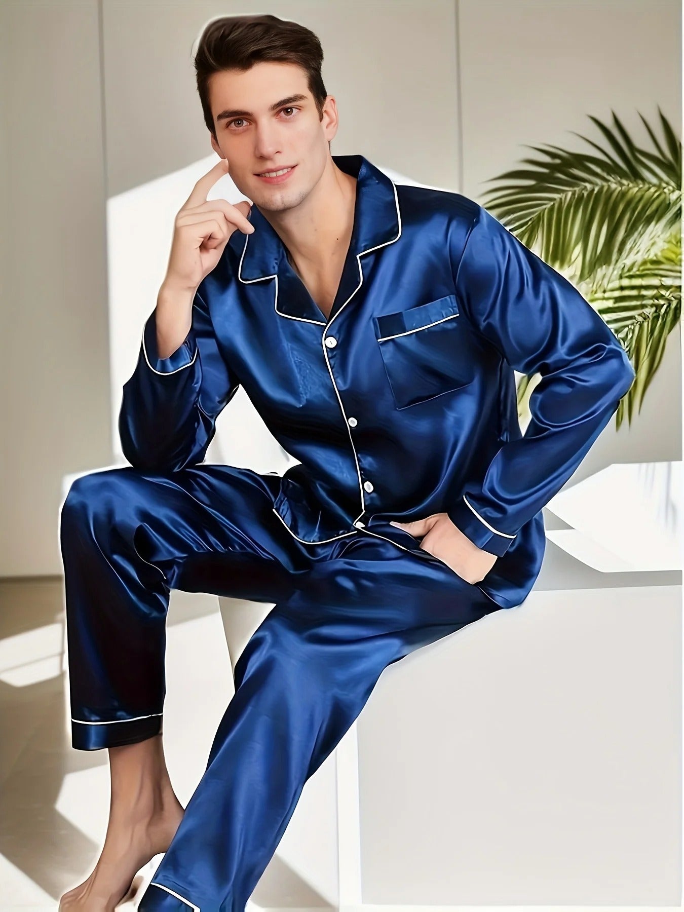 Herren-Pyjama-Set aus Satin
