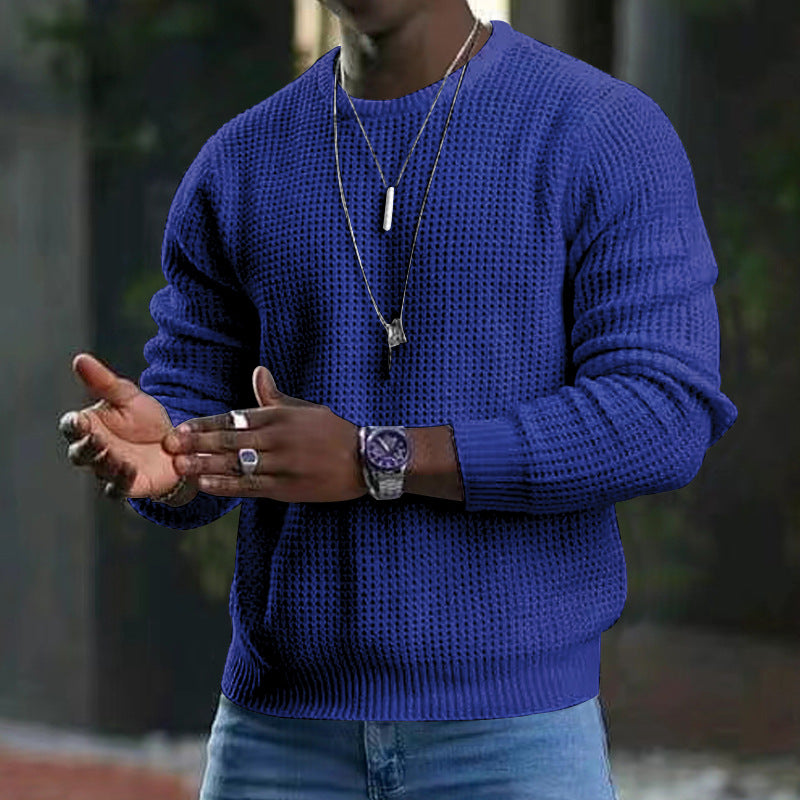 Langärmliger Herrenpullover mit Rundhalsausschnitt