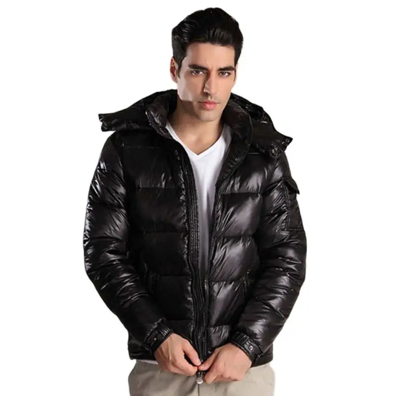 Glänzende Herren-Pufferjacke