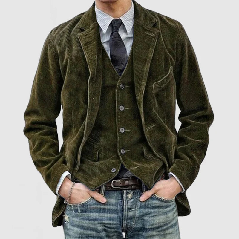 Stilvolle und Bequeme Herbst Vintage Corduroy Blazer und Westen für Männer
