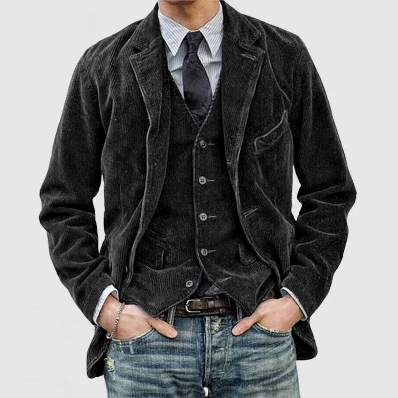 Stilvolle und Bequeme Herbst Vintage Corduroy Blazer und Westen für Männer
