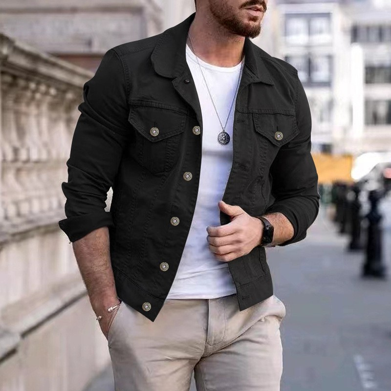 Klassisch gefärbte Jeansjacke für Männer