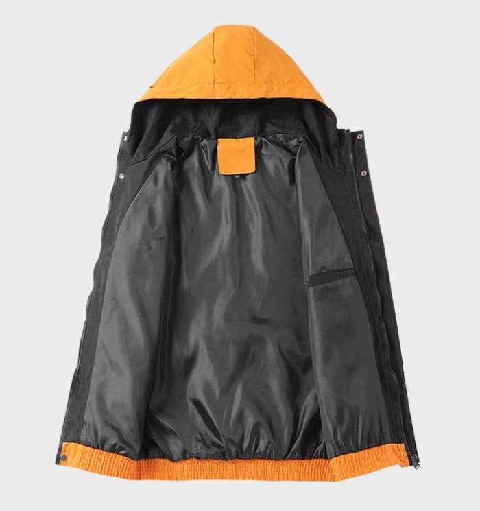 Warme, leichte Jacke mit Taschen, Kapuze und Kordelzug