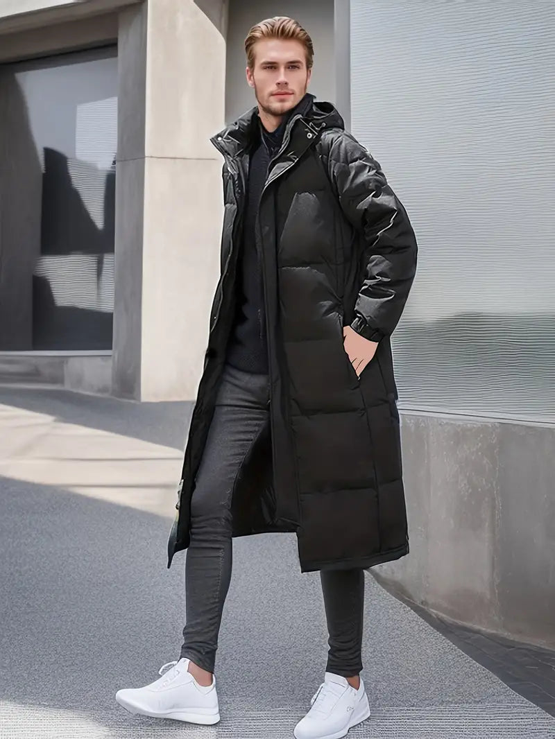 Warme Lange Gesteppte Winterjacke für Männer