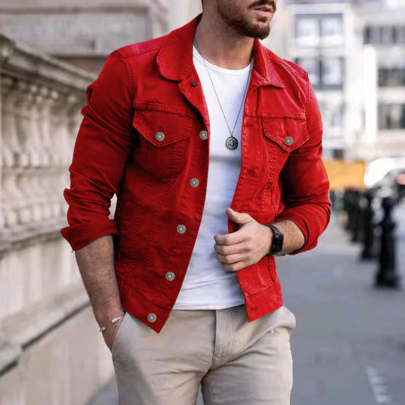Klassisch gefärbte Jeansjacke für Männer
