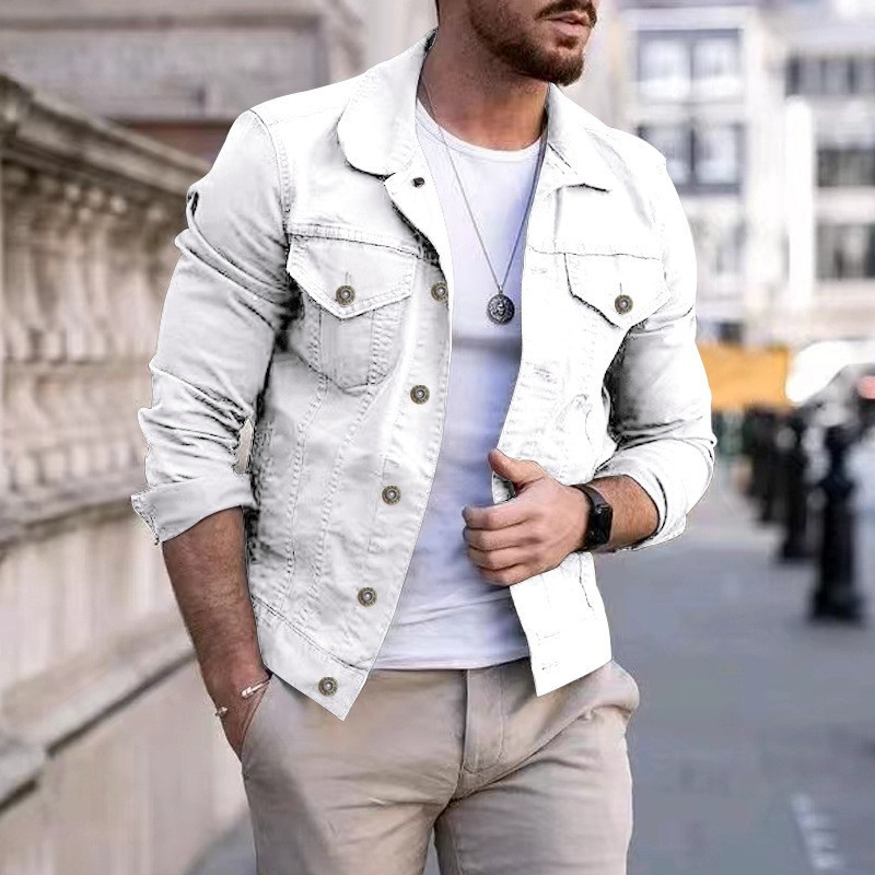 Klassisch gefärbte Jeansjacke für Männer