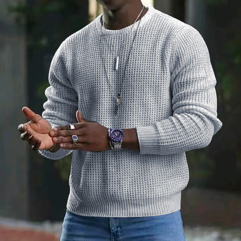 Langärmliger Herrenpullover mit Rundhalsausschnitt