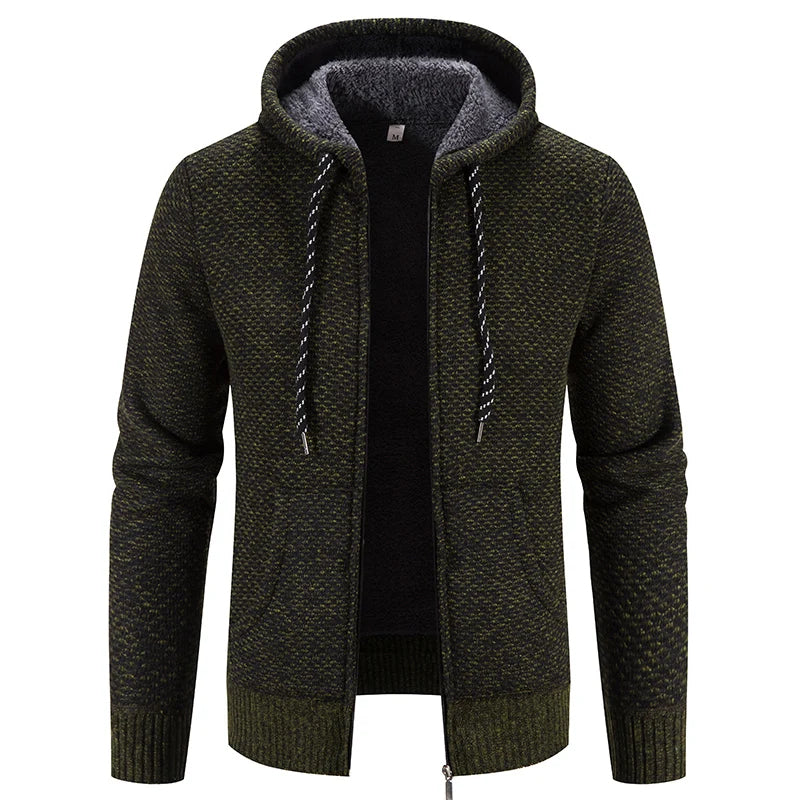 Lässige Herbst Strickjacke mit Kapuze für Männer