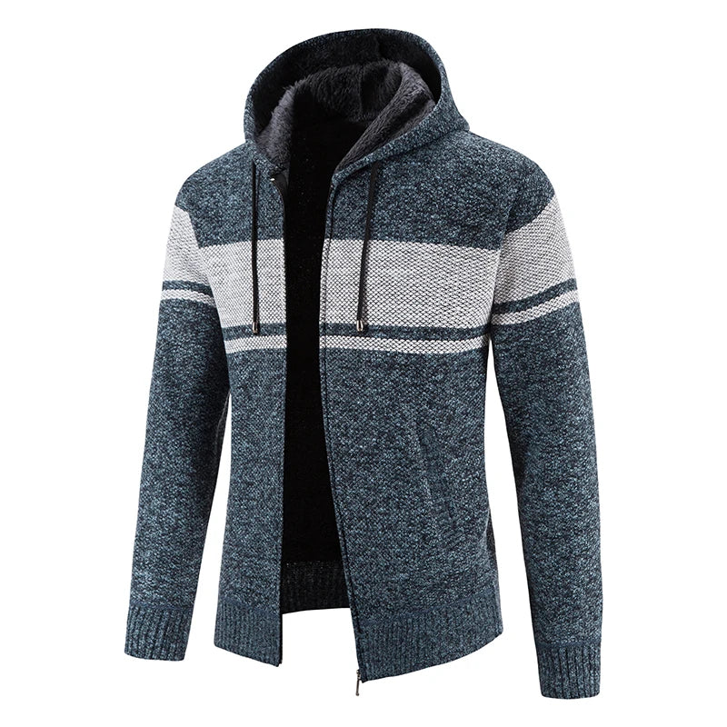 Lässige Herbst Strickjacke mit Kapuze für Männer