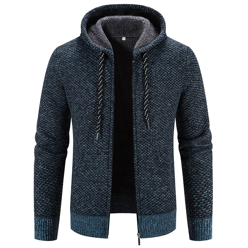 Lässige Herbst Strickjacke mit Kapuze für Männer