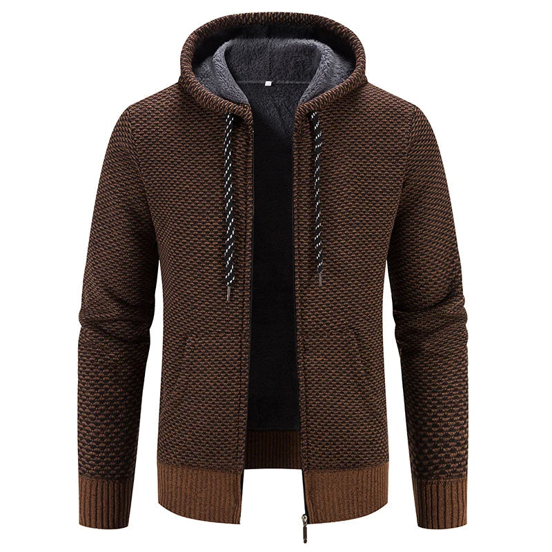 Lässige Herbst Strickjacke mit Kapuze für Männer