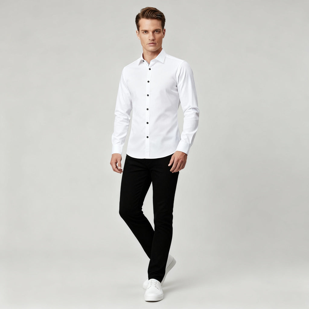 Bügelfreies Stretch Hemd Herren Slim Fit | AB