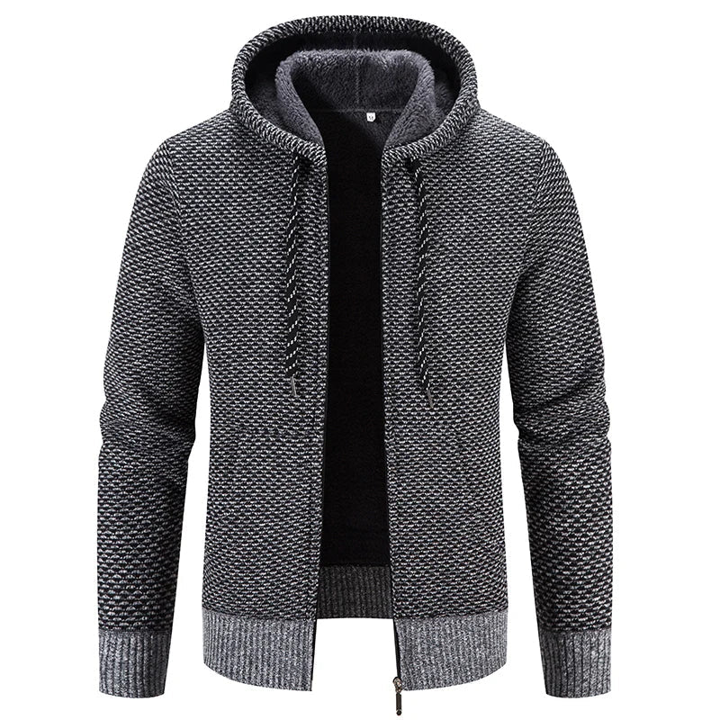 Lässige Herbst Strickjacke mit Kapuze für Männer