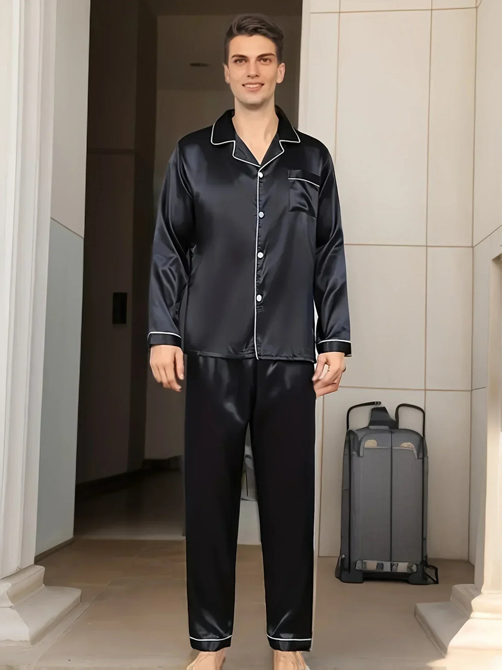 Herren-Pyjama-Set aus Satin