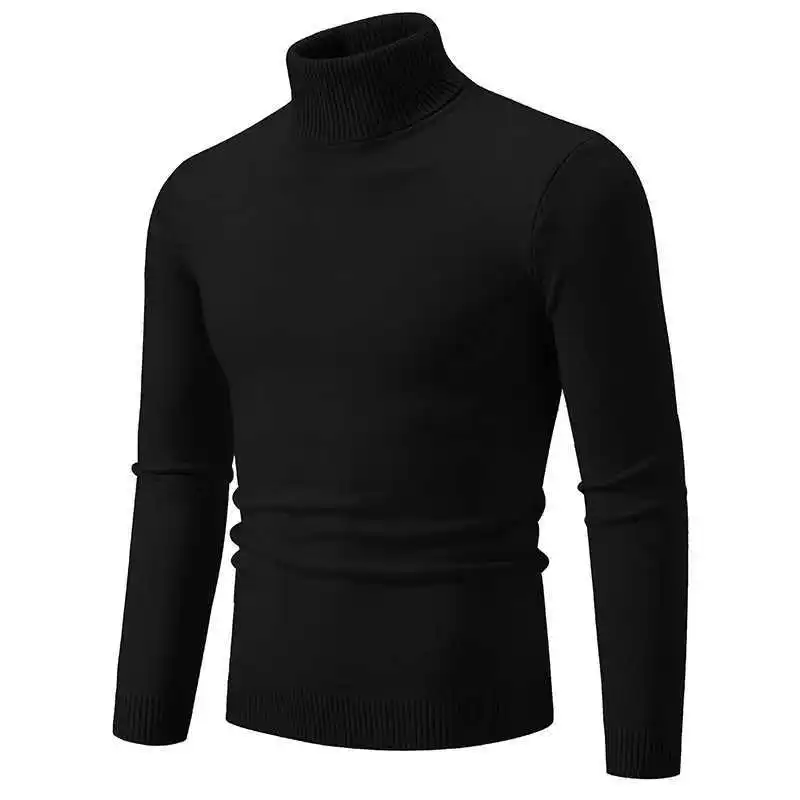 Stilvoller Rollkragen Einfarbiger Herbstpullover für Männer