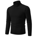 Stilvoller Rollkragen Einfarbiger Herbstpullover für Männer