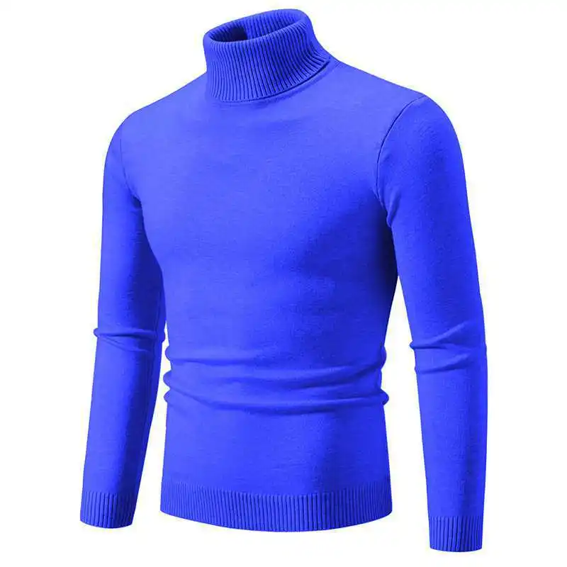 Stilvoller Rollkragen Einfarbiger Herbstpullover für Männer