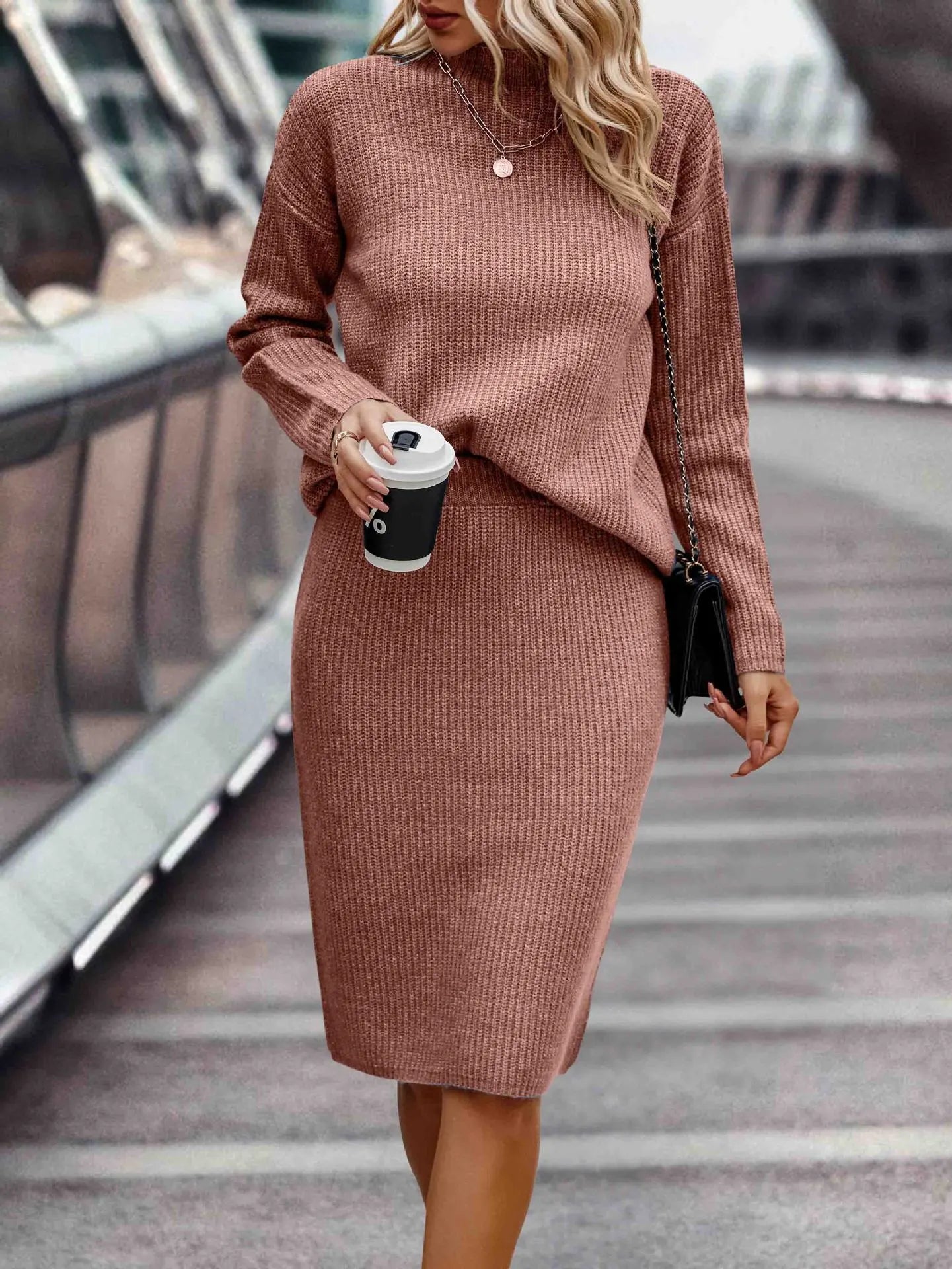 2-teiliges Damen Set aus Pullover und Rock | AB