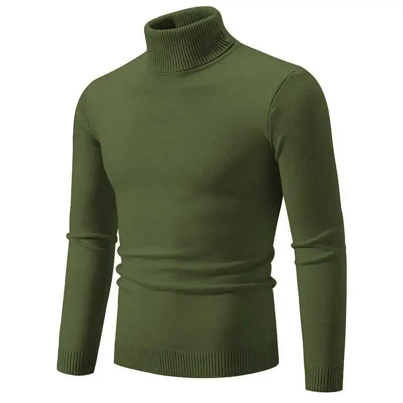 Stilvoller Rollkragen Einfarbiger Herbstpullover für Männer
