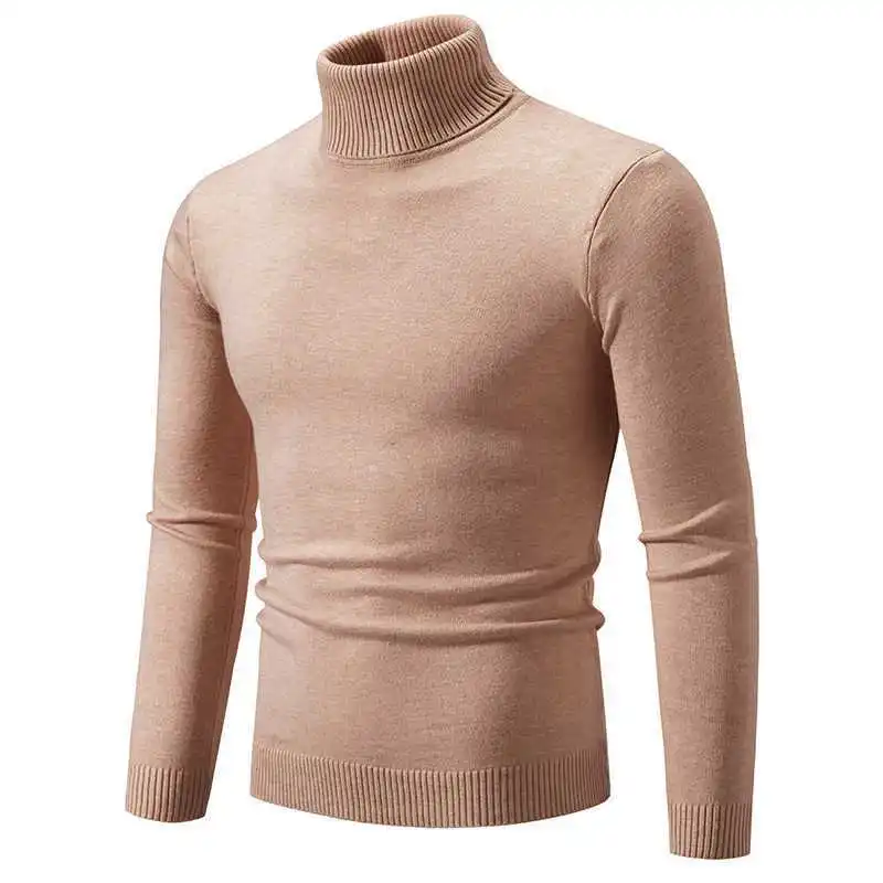 Stilvoller Rollkragen Einfarbiger Herbstpullover für Männer