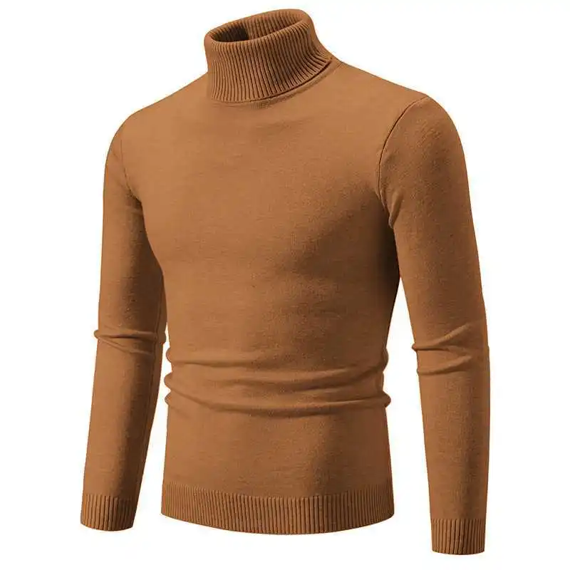 Stilvoller Rollkragen Einfarbiger Herbstpullover für Männer