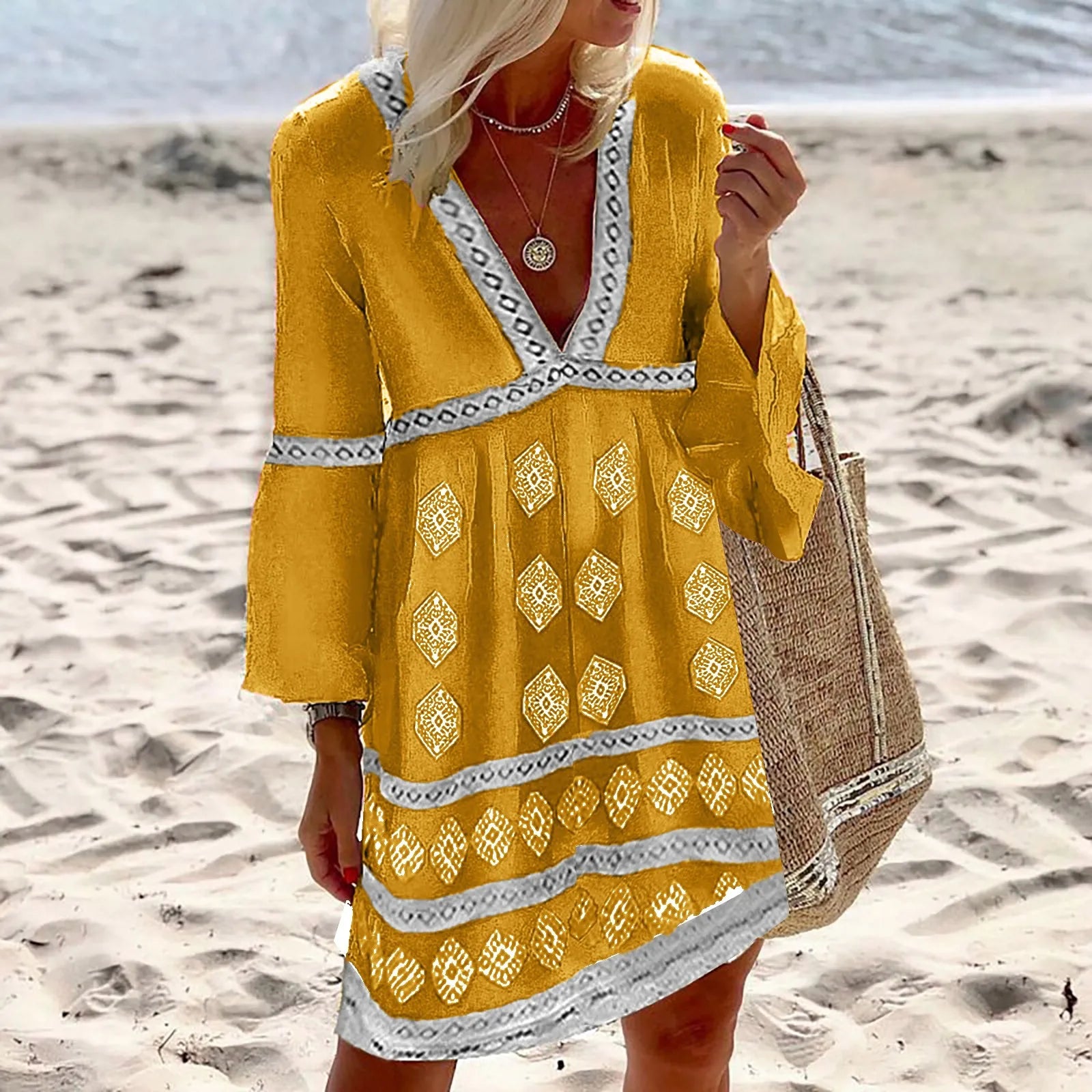 Bequemes Sommerkleid mit Fledermausärmeln