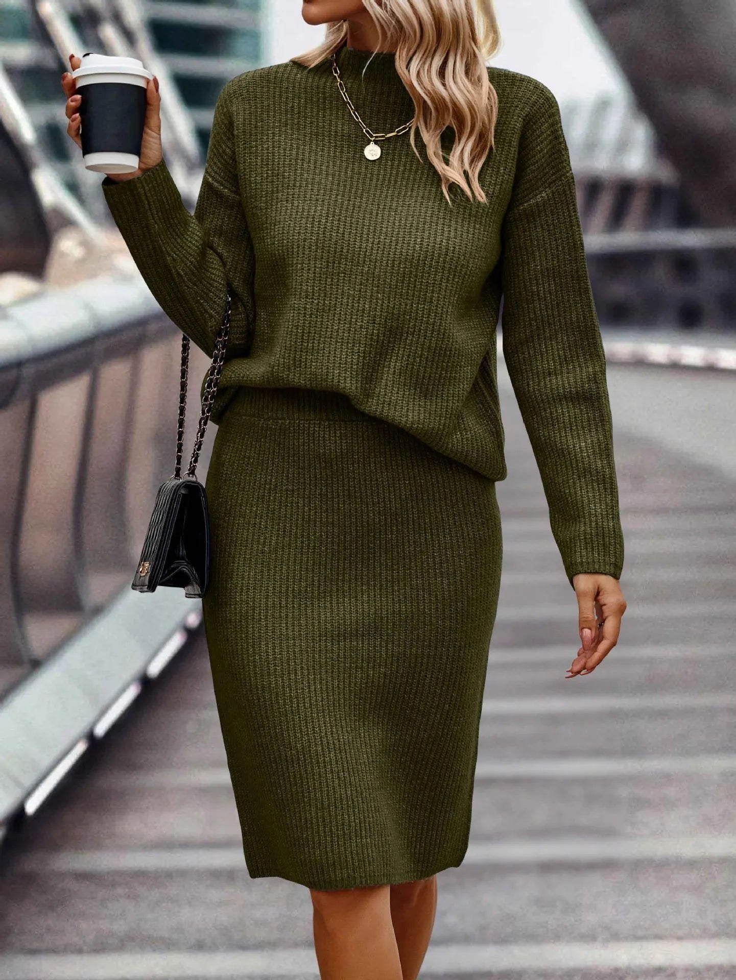 2-teiliges Damen Set aus Pullover und Rock | AB