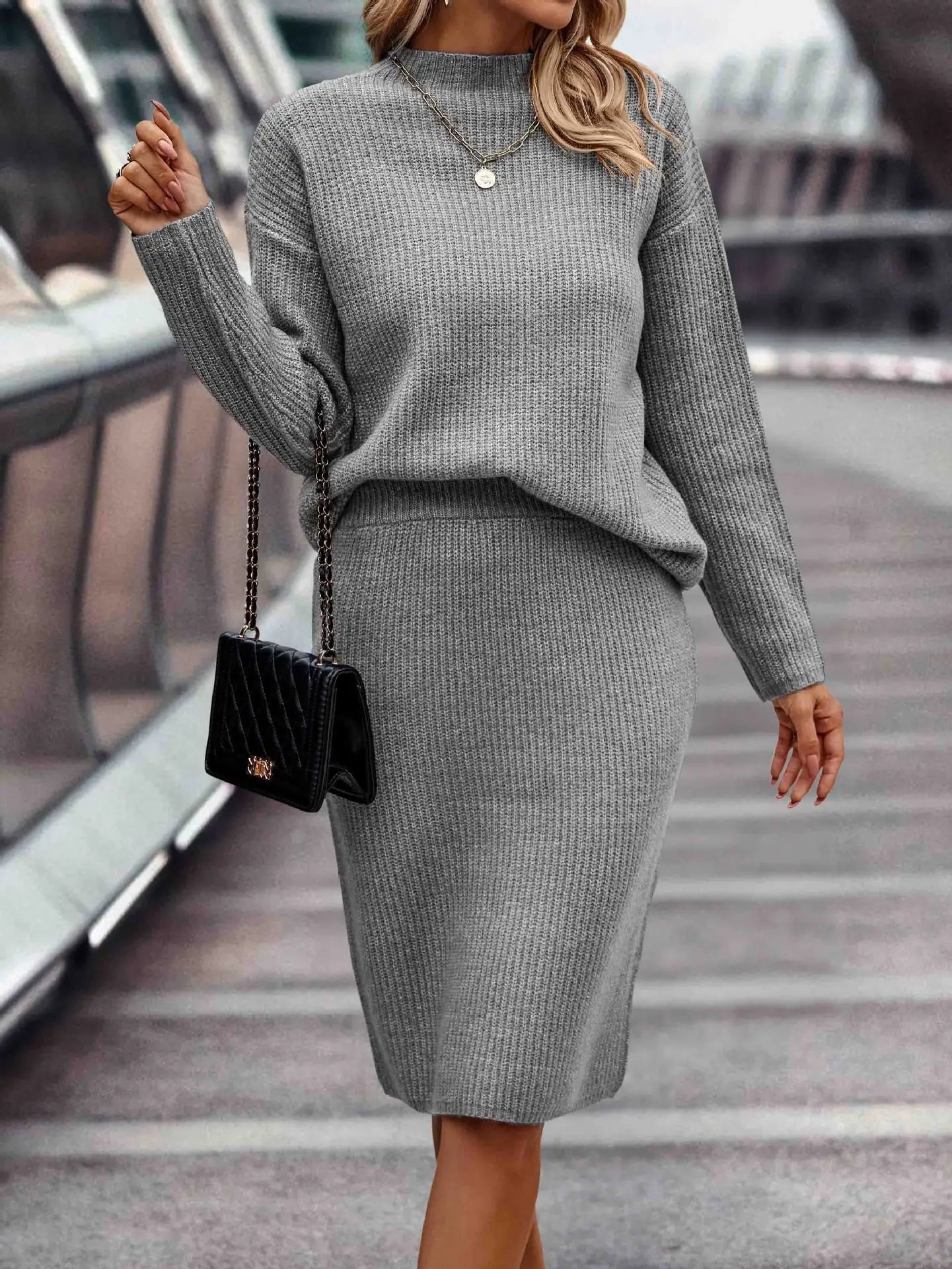 2-teiliges Damen Set aus Pullover und Rock | AB