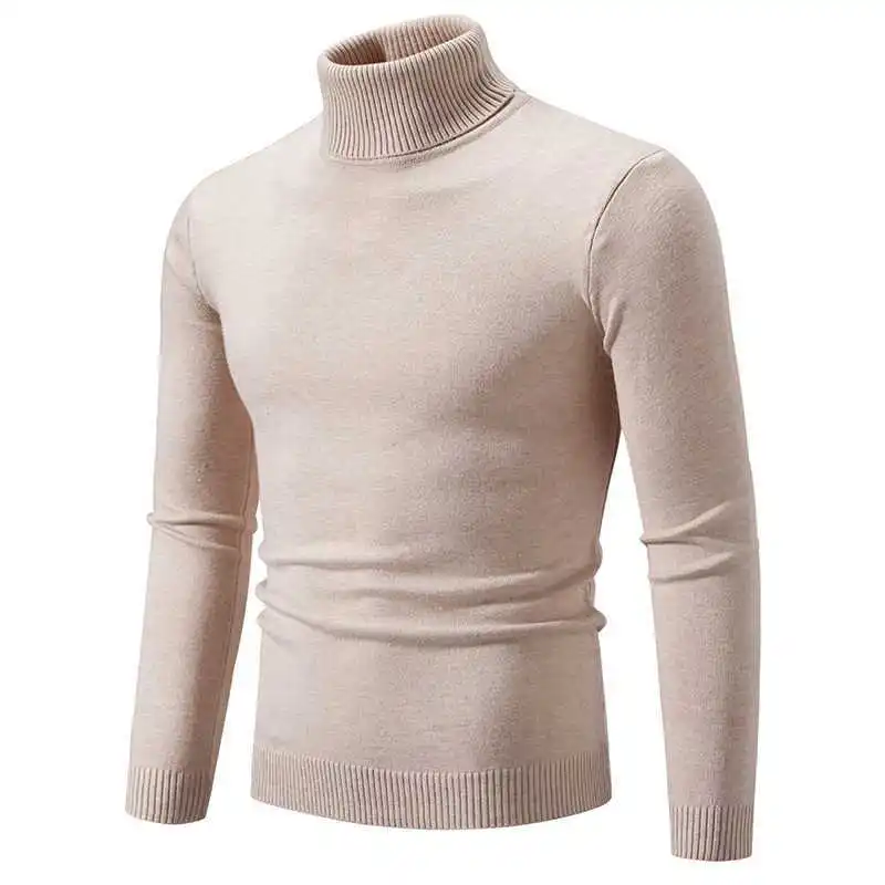 Stilvoller Rollkragen Einfarbiger Herbstpullover für Männer