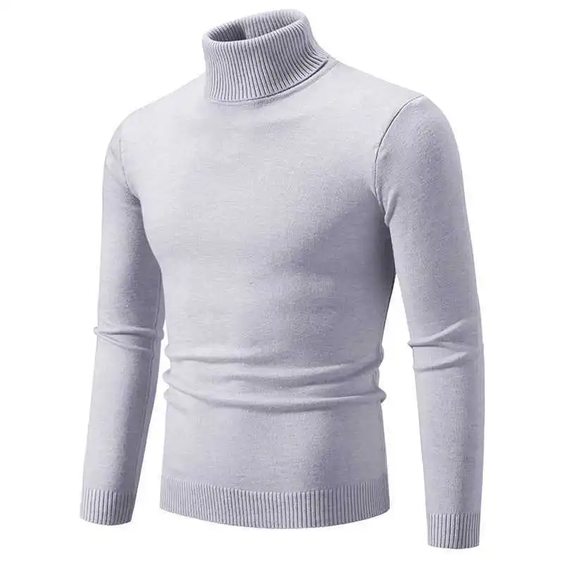 Stilvoller Rollkragen Einfarbiger Herbstpullover für Männer
