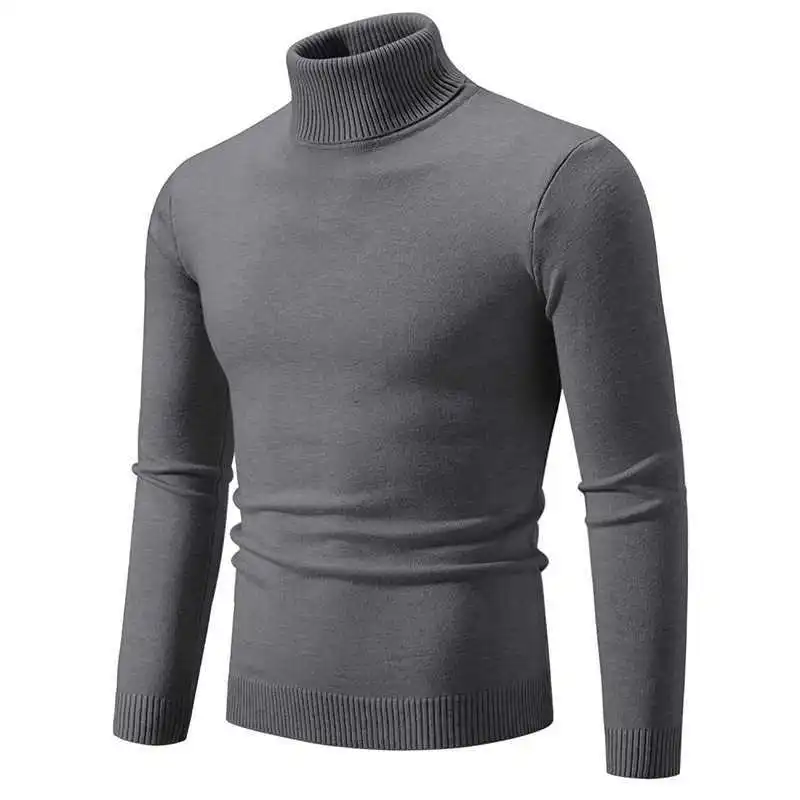 Stilvoller Rollkragen Einfarbiger Herbstpullover für Männer