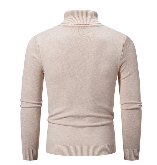 Stilvoller Rollkragen Einfarbiger Herbstpullover für Männer