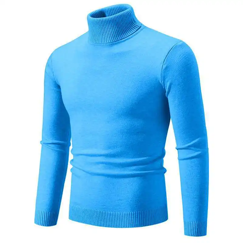 Stilvoller Rollkragen Einfarbiger Herbstpullover für Männer