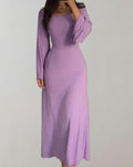 bodycon Kleid mit langen Ärmeln und rundem Ausschnitt für Damen | Noemie