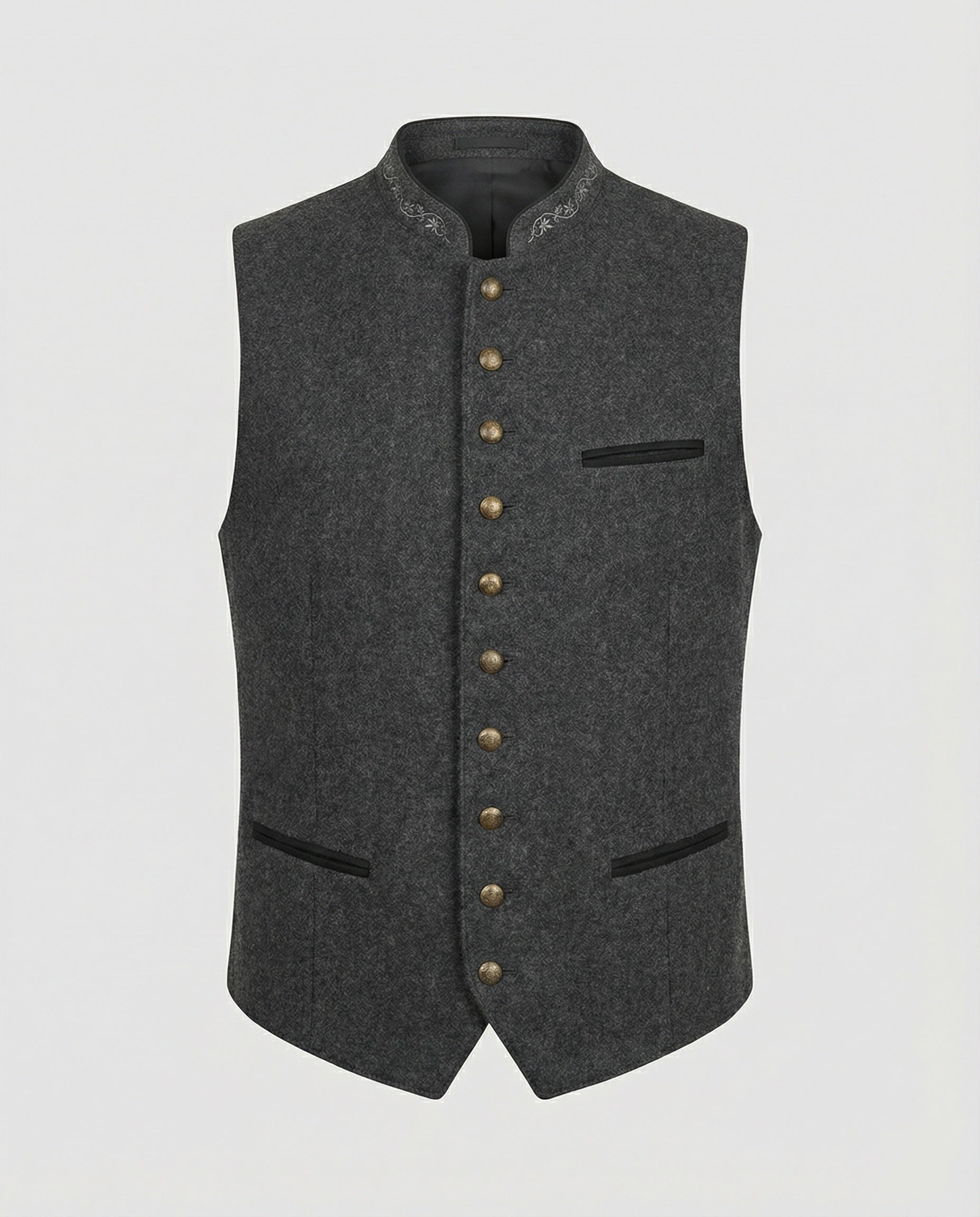 Elegante Herren Trachtenweste Grau Traditionell
