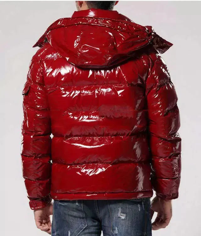 Glänzende Herren-Pufferjacke