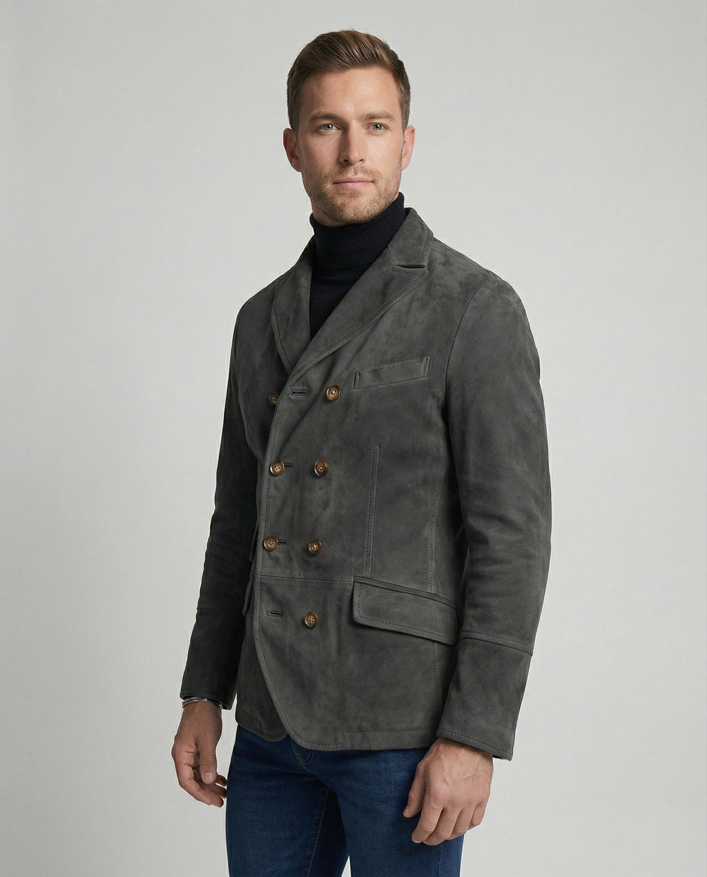 Klassischer Herbst Doppelreihiger Blazer für Männer