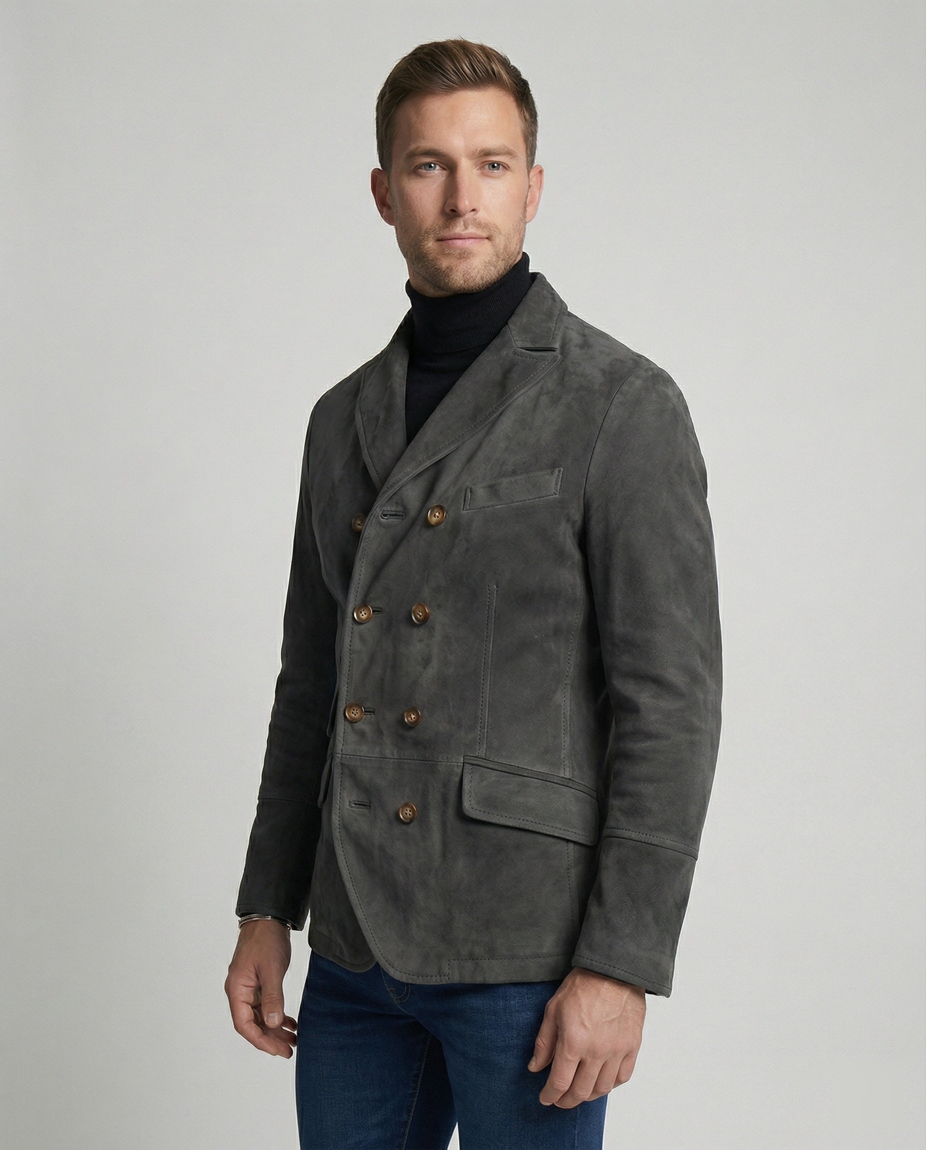 Klassischer Herbst Doppelreihiger Blazer für Männer