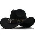Western-Stil Filzhut mit Stier-Schnallenband